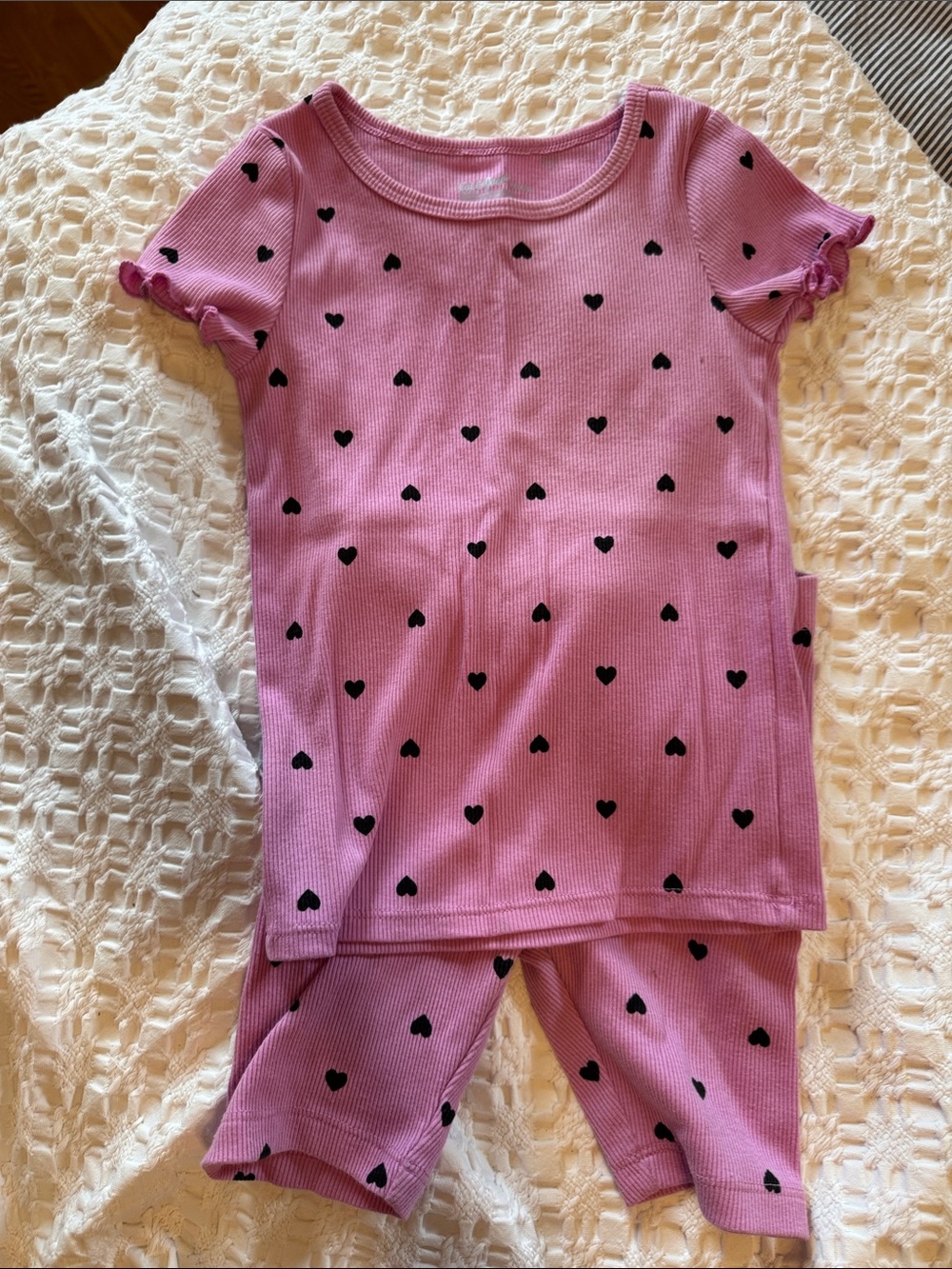 Kids Pink Heart Play Set - Short Sleeve & Shorts size 4/5